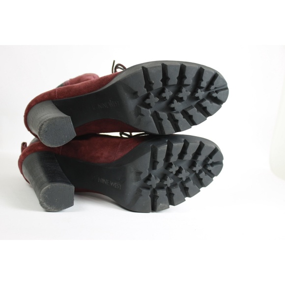 Nine West Abrial Suede Lace-Up Bootie Ankle Boots - Picture 6 of 7